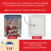 Yorkshire Terrier with Santa Claus Porcelain Ornament Christmas Tree Hanging Decorations for Home Christmas Holiday, Rectangle, Gift, Multicolor