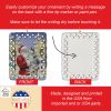 Siberian Husky with Santa Claus Porcelain Ornament Christmas Tree Hanging Decorations for Home Christmas Holiday, Rectangle, Gift, Multicolor