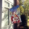 Brussels Griffon with Santa Claus House Flag Large Porch Sleeve Pole Decorative Outside Yard Banner Artwork Wall Hanging, Polyester, House Size