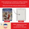 Wirehaired Pointing Griffon with Santa Claus Porcelain Ornament Christmas Tree Hanging Decorations for Home Christmas Holiday, Rectangle, Gift