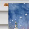 Bichon Frise with Santa Claus House Flag Large Porch Sleeve Pole Decorative Outside Yard Banner Artwork Wall Hanging, Polyester, House Size