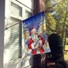 Shih Tzu with Santa Claus House Flag Large Porch Sleeve Pole Decorative Outside Yard Banner Artwork Wall Hanging, Polyester, House Size, Multicolor