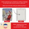 Jack Russell Terrier with Santa Claus Porcelain Ornament Christmas Tree Hanging Decorations for Home Christmas Holiday, Rectangle, Gift, Multicolor