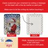 French Bulldog with Santa Claus Porcelain Ornament Christmas Tree Hanging Decorations for Home Christmas Holiday, Rectangle, Gift, Multicolor