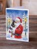 Manchester Terrier with Santa Claus Greeting Cards Pack of 8 Blank Cards with Envelopes Whimsical A7 Size 5x7