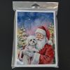 Bichon Frise with Santa Claus Greeting Cards Pack of 8 Blank Cards with Envelopes Whimsical A7 Size 5x7