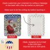 Cavalier Spaniel with Santa Claus Porcelain Ornament Christmas Tree Hanging Decorations for Home Christmas Holiday, Rectangle, Gift, Multicolor