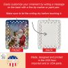 Collie with Santa Claus Porcelain Ornament Christmas Tree Hanging Decorations for Home Christmas Holiday, Rectangle, Gift, Multicolor