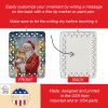 Pomeranian with Santa Claus Porcelain Ornament Christmas Tree Hanging Decorations for Home Christmas Holiday, Rectangle, Gift, Multicolor
