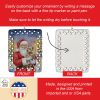 Cairn Terrier with Santa Claus Porcelain Ornament Christmas Tree Hanging Decorations for Home Christmas Holiday, Rectangle, Gift, Multicolor