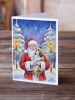 Shih Tzu with Santa Claus Greeting Cards Pack of 8 Blank Cards with Envelopes Whimsical A7 Size 5x7