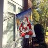 Japanese Chin with Santa Claus House Flag Large Porch Sleeve Pole Decorative Outside Yard Banner Artwork Wall Hanging, Polyester, House Size