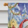 Weimaraner with Santa Claus House Flag Large Porch Sleeve Pole Decorative Outside Yard Banner Artwork Wall Hanging, Polyester, House Size, Multicolor