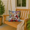 Cocker Spaniel with Santa Claus Throw Pillow Decorative Indoor Outdoor Accent Cushion for Couch, Bed or Patio, 18Hx18W