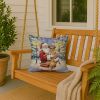 Rhodesian Ridgeback with Santa Claus Throw Pillow Decorative Indoor Outdoor Accent Cushion for Couch, Bed or Patio, 18Hx18W