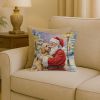 Cockapoo with Santa Claus Throw Pillow Decorative Indoor Outdoor Accent Cushion for Couch, Bed or Patio, 18Hx18W