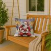 Japanese Chin with Santa Claus Throw Pillow Decorative Indoor Outdoor Accent Cushion for Couch, Bed or Patio, 18Hx18W