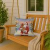 Redbone Coonhound with Santa Claus Throw Pillow Decorative Indoor Outdoor Accent Cushion for Couch, Bed or Patio, 18Hx18W
