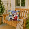 Airedale Terrier with Santa Claus Throw Pillow Decorative Indoor Outdoor Accent Cushion for Couch, Bed or Patio, 18Hx18W