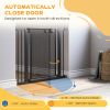 Black Metal Pet Gate 29.5-40.6 Inch Auto Closing Dog Gate with Double Locking System for Doorways Stairs Hallways