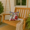 Beagle with Santa Claus Throw Pillow Decorative Indoor Outdoor Accent Cushion for Couch, Bed or Patio, 14Hx14W