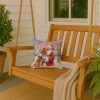 Bloodhound with Santa Claus Throw Pillow Decorative Indoor Outdoor Accent Cushion for Couch, Bed or Patio, 14Hx14W