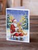 Golden Retriever with Santa Claus Greeting Cards Pack of 8 Blank Cards with Envelopes Whimsical A7 Size 5x7