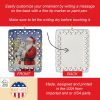 Westie with Santa Claus Porcelain Ornament Christmas Tree Hanging Decorations for Home Christmas Holiday, Rectangle, Gift, Multicolor