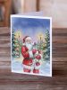 Dalmatian with Santa Claus Greeting Cards Pack of 8 Blank Cards with Envelopes Whimsical A7 Size 5x7