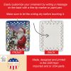 Norwegian Elkhound with Santa Claus Porcelain Ornament Christmas Tree Hanging Decorations for Home Christmas Holiday, Rectangle, Gift, Multicolor