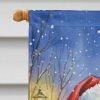 American Eskimo with Santa Claus House Flag Large Porch Sleeve Pole Decorative Outside Yard Banner Artwork Wall Hanging, Polyester, House Size