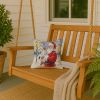 Jack Russell Terrier with Santa Claus Throw Pillow Decorative Indoor Outdoor Accent Cushion for Couch, Bed or Patio, 14Hx14W