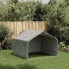 Outdoor Dog Kennel Silver Galvanized Steel Large