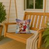 Labradoodle with Santa Claus Throw Pillow Decorative Indoor Outdoor Accent Cushion for Couch, Bed or Patio, 14Hx14W