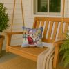 English Bulldog with Santa Claus Throw Pillow Decorative Indoor Outdoor Accent Cushion for Couch, Bed or Patio, 14Hx14W