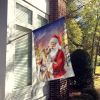 Pit Bull Terrier with Santa Claus House Flag Large Porch Sleeve Pole Decorative Outside Yard Banner Artwork Wall Hanging, Polyester, House Size