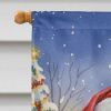 German Wirehaired Pointer with Santa Claus House Flag Large Porch Sleeve Pole Decorative Outside Yard Banner Artwork Wall Hanging, Polyester