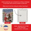 Fawn Doberman Pinscher with Santa Claus Porcelain Ornament Christmas Tree Hanging Decorations for Home Christmas Holiday, Rectangle, Gift, Multicolor