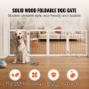 Free Standing Dog Gate, 32" H x 96.5" W Freestanding Pet Gate, 4 Panels Foldable Dog Gate for Wide and Narrow Passageways