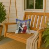 Doberman Pinscher with Santa Claus Throw Pillow Decorative Indoor Outdoor Accent Cushion for Couch, Bed or Patio, 14Hx14W