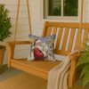 Bull Terrier with Santa Claus Throw Pillow Decorative Indoor Outdoor Accent Cushion for Couch, Bed or Patio, 14Hx14W