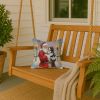 Bernedoodle with Santa Claus Throw Pillow Decorative Indoor Outdoor Accent Cushion for Couch, Bed or Patio, 14Hx14W
