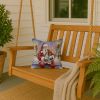 Basset Hound with Santa Claus Throw Pillow Decorative Indoor Outdoor Accent Cushion for Couch, Bed or Patio, 14Hx14W
