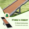 Wooden Dog Agility Seesaw for Training and Exercise, Weather Resistant, 83" L x 16" W x 14" H, Gray