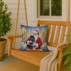 Black Pomeranian with Santa Claus Throw Pillow Decorative Indoor Outdoor Accent Cushion for Couch, Bed or Patio, 18Hx18W