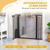 Extra Wide Pet Gate Barrier 30"-41" Inch with Small Door 30H Dog Safety Gate Stair Pressure Fit  Black