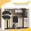 Extra Wide Pet Gate Barrier 30"-41" Inch with Small Door 30H Dog Safety Gate Stair Pressure Fit  Black