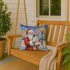 Pug with Santa Claus Throw Pillow Decorative Indoor Outdoor Accent Cushion for Couch, Bed or Patio, 18Hx18W