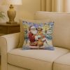 Rhodesian Ridgeback with Santa Claus Throw Pillow Decorative Indoor Outdoor Accent Cushion for Couch, Bed or Patio, 18Hx18W