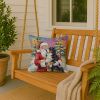 Bernese Mountain Dog with Santa Claus Throw Pillow Decorative Indoor Outdoor Accent Cushion for Couch, Bed or Patio, 18Hx18W